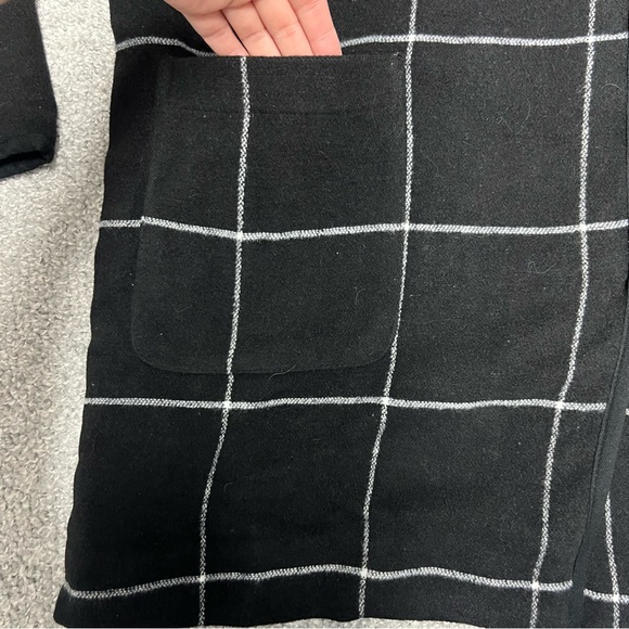 Marine Layer Coat Womens XL Black Windowpane Liverpool Snap Coatigan Snap - Picture 4 of 8